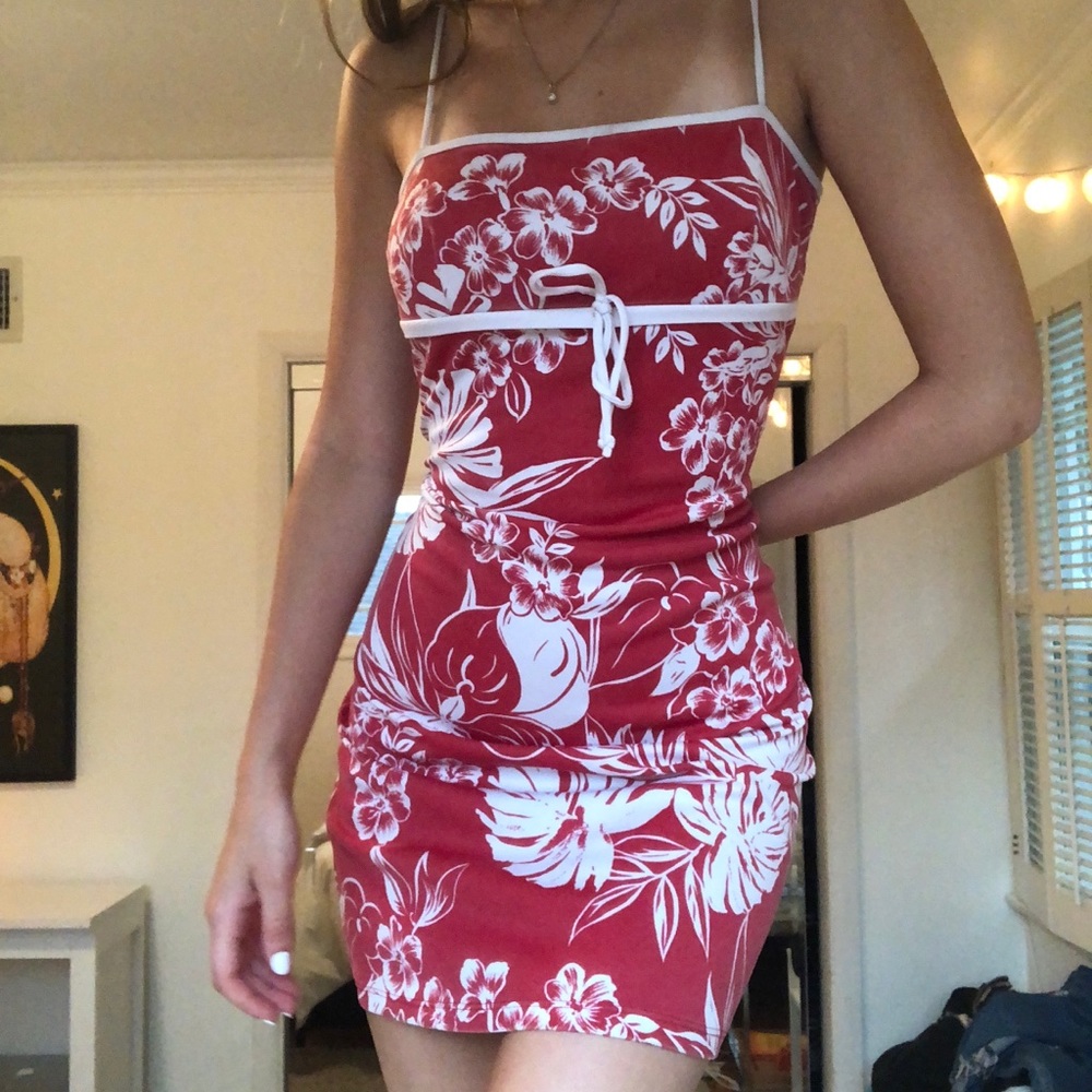 Vintage Hawaiian Print Dress